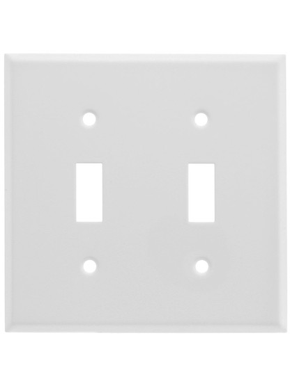 Classic Double Toggle Switch Plate In Pressed Brass or Steel